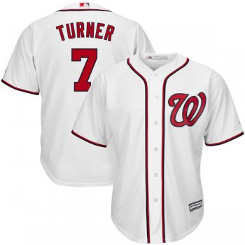 Youth Washington Nationals #7 Trea Turner Majestic White Cool Base Player Jersey