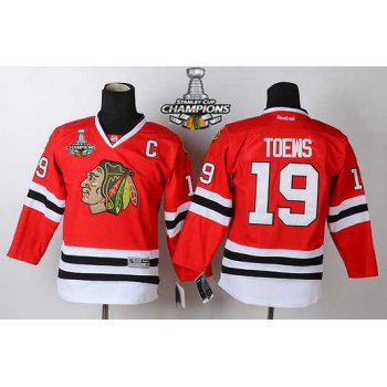 Chicago Blackhawks #19 Janathan Toews Red Kids Jersey W/2015 Stanley Cup Champion Patch