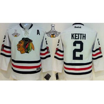 Chicago Blackhawks #2 Duncan Keith 2015 Winter Classic White Kids Jersey W/2015 Stanley Cup Champion Patch