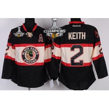 Chicago Blackhawks #2 Duncan Keith Black Third Kids Jersey W/2015 Stanley Cup Champion Patch