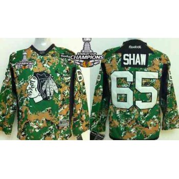 Chicago Blackhawks #65 Andrew Shaw 2014 Camo Kids Jersey W/2015 Stanley Cup Champion Patch