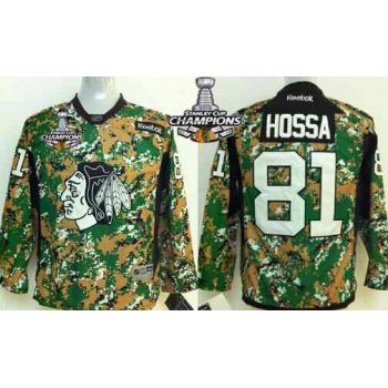 Chicago Blackhawks #81 Marian Hossa 2014 Camo Kids Jersey W/2015 Stanley Cup Champion Patch