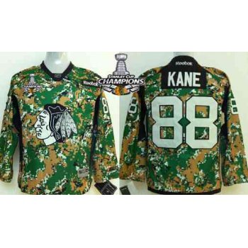 Chicago Blackhawks #88 Patrick Kane 2014 Camo Kids Jersey W/2015 Stanley Cup Champion Patch