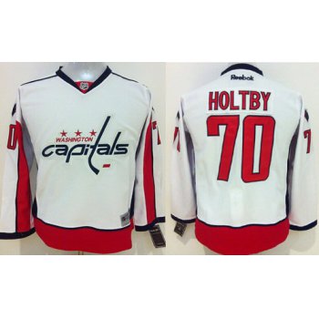 Washington Capitals #70 Braden Holtby 2015 White Kids Jersey