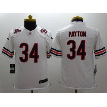 Youth Chicago Bears #34 Walter Payton Nike White Limited Jersey