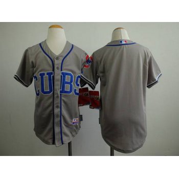 Youth Chicago Cubs Blank 2014 Gray Jersey