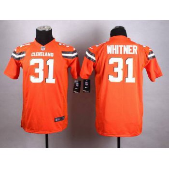 Youth Cleveland Browns #31 Donte Whitner 2015 Nike Orange Game Jersey