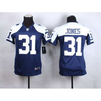 Youth Dallas Cowboys #31 Byron Jones Nike Blue Thanksgiving Game Jersey