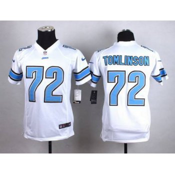 Youth Detroit Lions #72 Laken Tomlinson Nike White Game Jersey