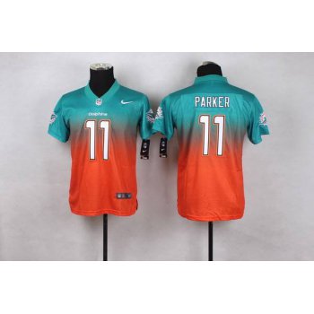 Youth Miami Dolphins #11 DeVante Parker GreenOrange Fadeaway Jersey