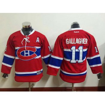 Youth Montreal Canadiens #11 Brendan Gallagher Reebok Red 2015-16 Home Premier Hockey Jersey