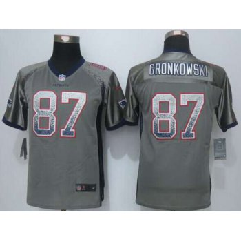 Youth New England Patriots #87 Rob Gronkowski Nike Drift Fashion Gray Jersey