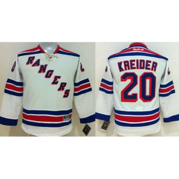 Youth New York Rangers #20 Chris Kreider White Jersey