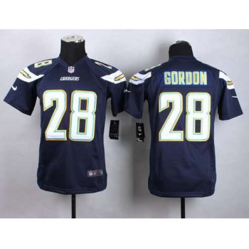 Youth San Diego Chargers #28 Melvin Gordon 2013 Navy Blue Game Jersey