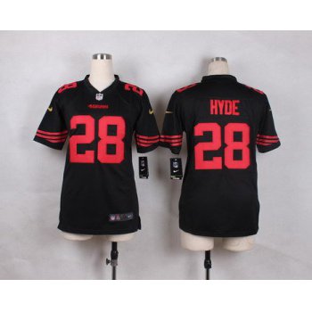 Youth San Francisco 49ers #28 Carlos Hyde 2015 Nike Black Game Jersey