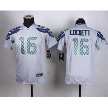 Youth Seattle Seahawks #16 Tyler Lockett Nike Gray Game Jersey