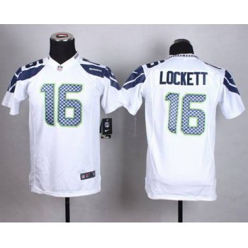 Youth Seattle Seahawks #16 Tyler Lockett Nike White Game Jersey