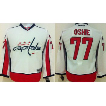 Youth Washington Capitals #77 T.J. Oshie Away White NHL Reebok Jersey