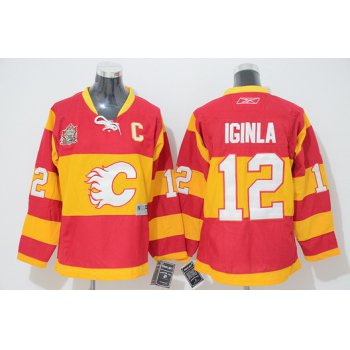 Calgary Flames #12 Jarome Iginla Red Third Kids Jersey