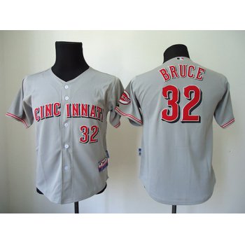 Cincinnati Reds #32 Jay Bruce Gray Kids Jersey