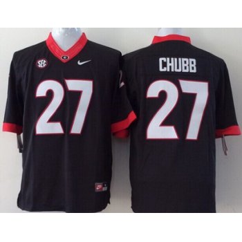 Georgia Bulldogs #27 Nick Chubb 2014 Black Limited Kids Jersey