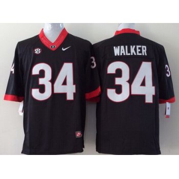 Georgia Bulldogs #34 Herschel Walker 2014 Black Limited Kids Jersey