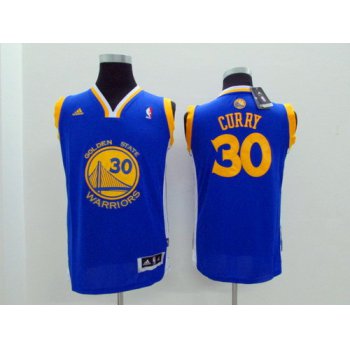 Golden State Warriors #30 Stephen Curry Blue Kids Jersey