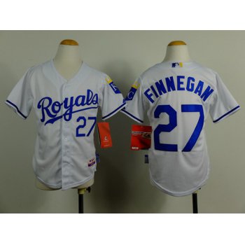 Kansas City Royals #27 Brandon Finnegan White Kids Jersey