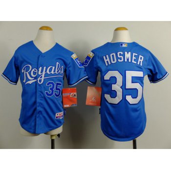 Kansas City Royals #35 Eric Hosmer Light Blue Kids Jersey