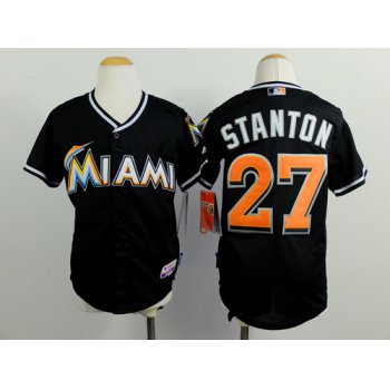 Miami Marlins #27 Mike Stanton Black Kids Jersey