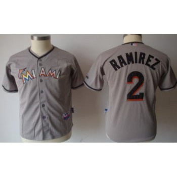 Miami Marlins #2 Hanley Ramirez Gray Kids Jersey