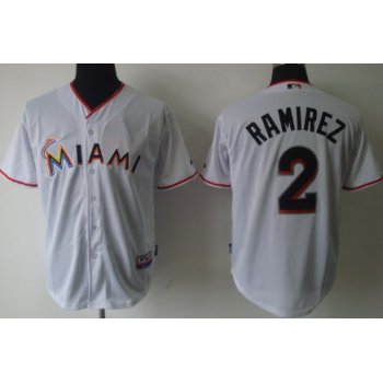 Miami Marlins #2 Hanley Ramirez White Kids Jersey