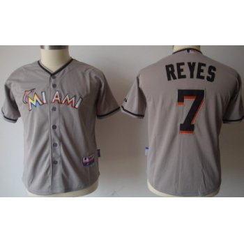 Miami Marlins #7 Jose Reyes Gray Kids Jersey