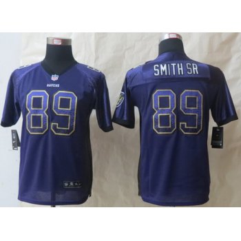 Nike Baltimore Ravens #89 Steve Smith Sr Drift Fashion Purple Kids Jersey