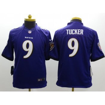 Nike Baltimore Ravens #9 Justin Tucker 2013 Purple Limited Kids Jersey