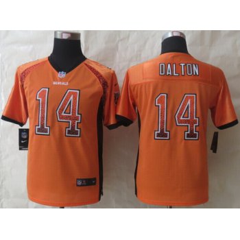 Nike Cincinnati Bengals #14 Andy Dalton Drift Fashion Orange Elite Jersey