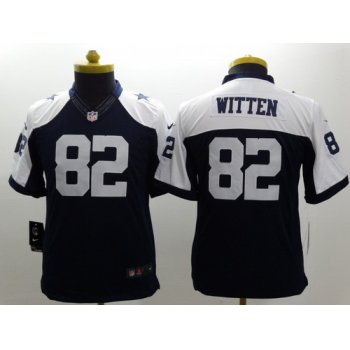 Nike Dallas Cowboys #82 Jason Witten Blue Thanksgiving Limited Kids Jersey