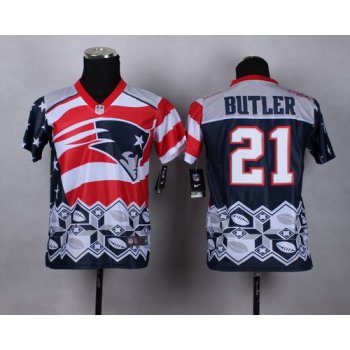 Nike New England Patriots #21 Malcolm Butler 2015 Noble Fashion Kids Jersey