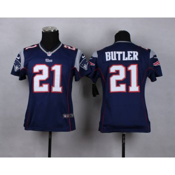 Nike New England Patriots #21 Malcolm Butler Blue Game Kids Jersey