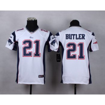 Nike New England Patriots #21 Malcolm Butler White Game Kids Jersey