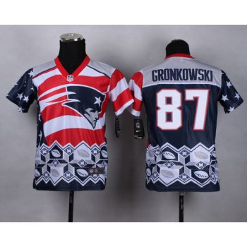 Nike New England Patriots #87 Rob Gronkowski 2015 Noble Fashion Kids Jersey