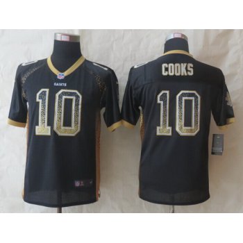 Nike New Orleans Saints #10 Brandin Cooks Drift Fashion Black Kids Jersey