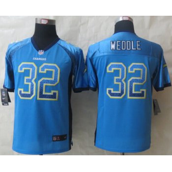 Nike San Diego Chargers #32 Eric Weddle Drift Fashion Blue Kids Jersey