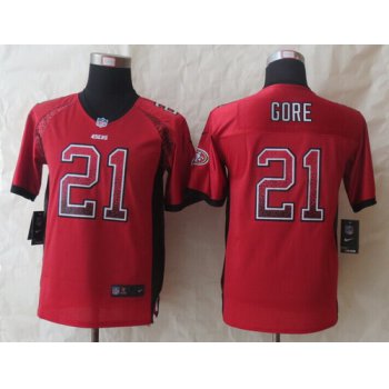 Nike San Francisco 49ers #21 Frank Gore Drift Fashion Red Kids Jersey