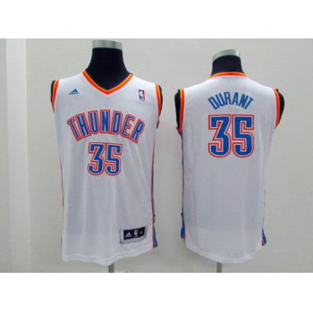 Oklahoma City Thunder #35 Kevin Durant White Kids Jersey