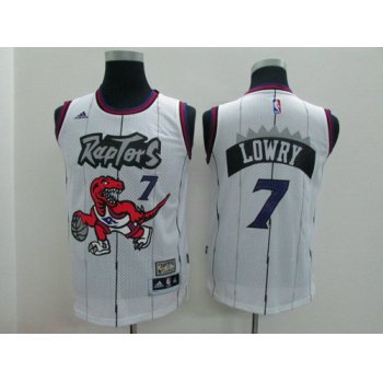 Toronto Raptors #7 Kyle Lowry Hardwood Classic White Swingman Kids Jersey