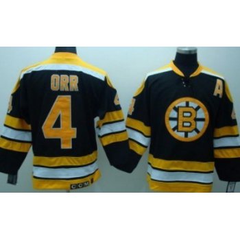 Boston Bruins #4 Bobby Orr Black Throwback CCM Kids Jersey