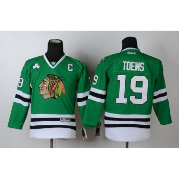 Chicago Blackhawks #19 Janathan Toews Green Kids Jersey