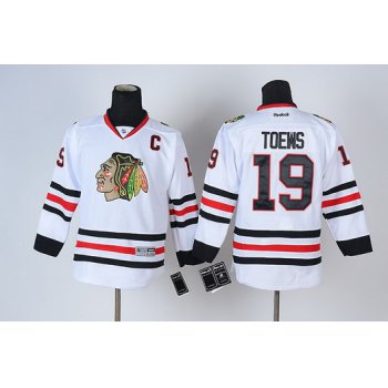 Chicago Blackhawks #19 Janathan Toews White Kids Jersey