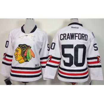 Chicago Blackhawks #50 Corey Crawford 2015 Winter Classic White Kids Jersey